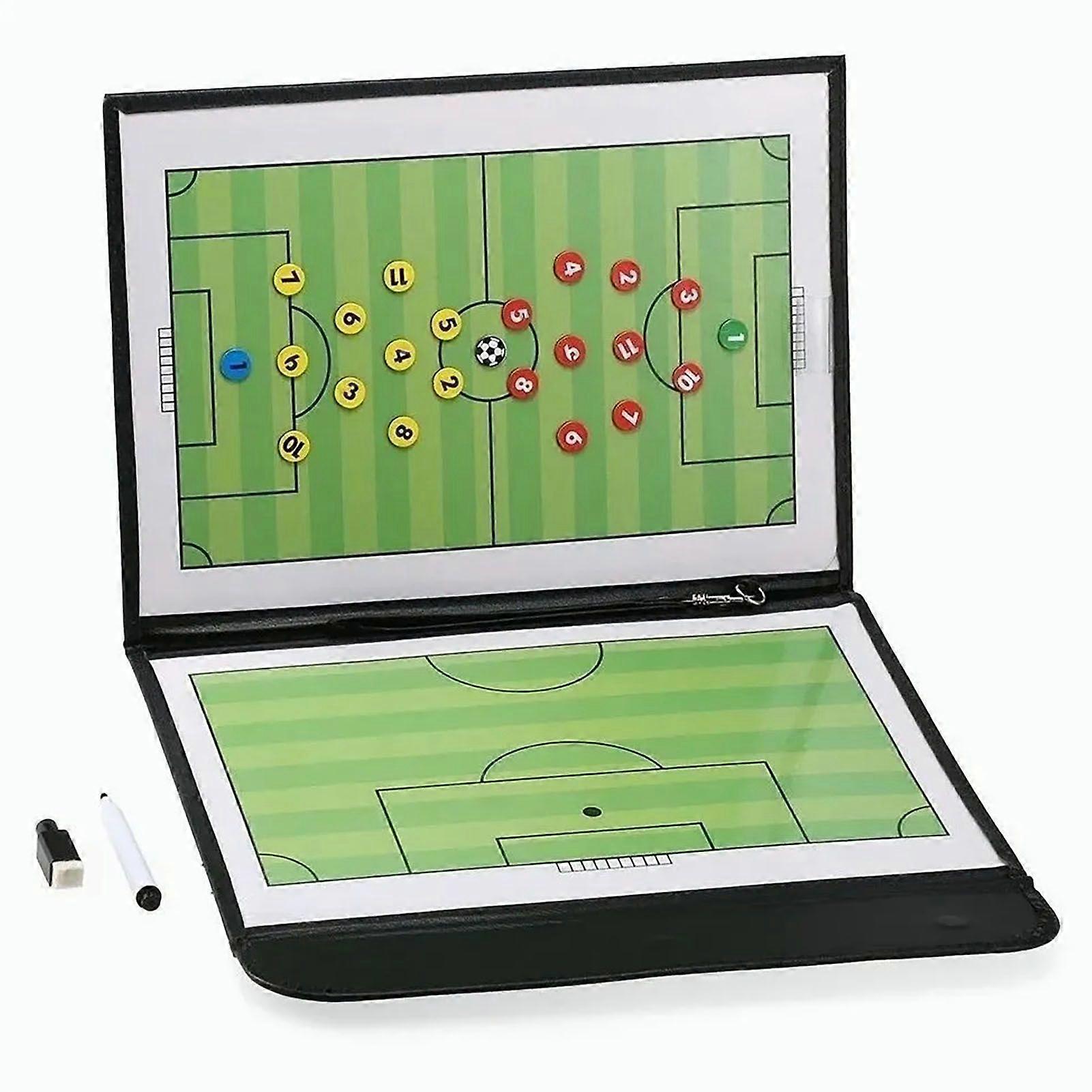 2024Soccer Coaching Board Foldable Double Sides Magnetic Football Soccer Strategy Clipboard with Pen Number Card