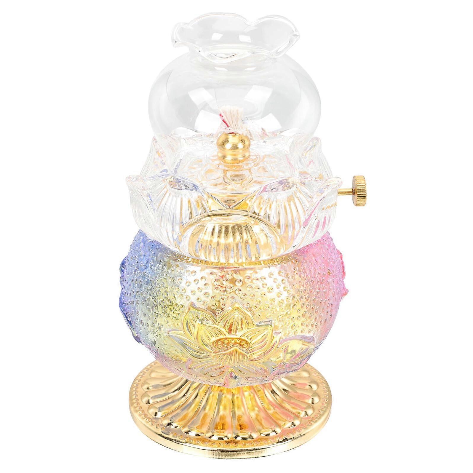 Vintage Kerosene Oil Lamp with Glass Shade, Adjustable Brightness for Home Decor and Emergencies