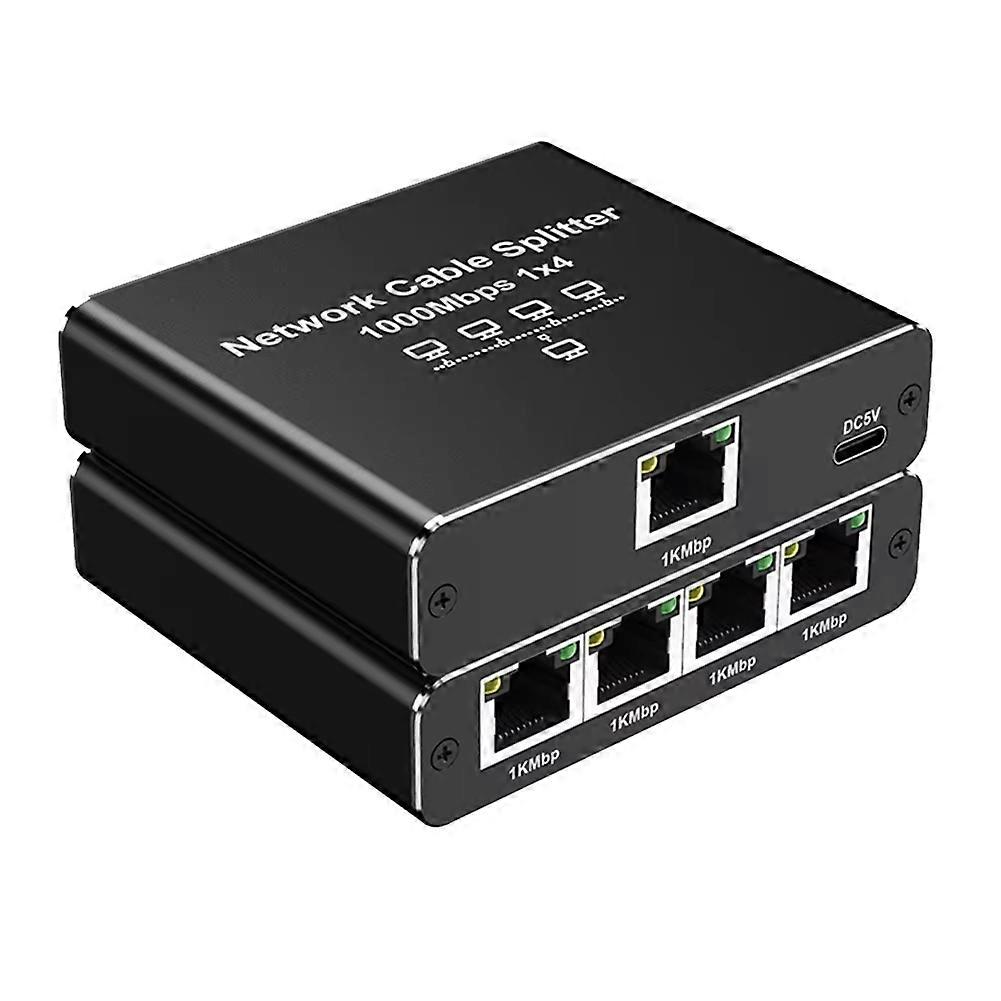 1000Mbps Ethernet Adapter LAN Internet Splitter Cat 6 RJ45 Gigabit Switch for PC Laptop TV Box Router 1 to 4