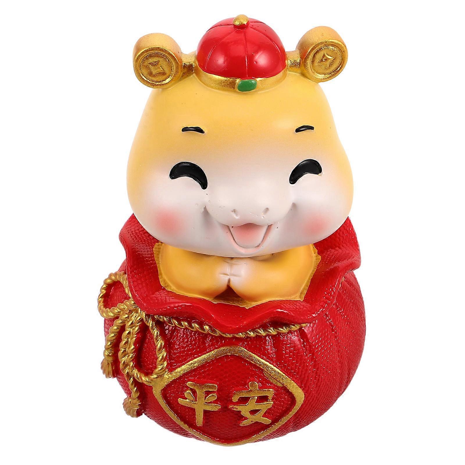 Car Dashboard Ornament Resin Snake Figurine for Decoration 2Pcs Multi Color Design