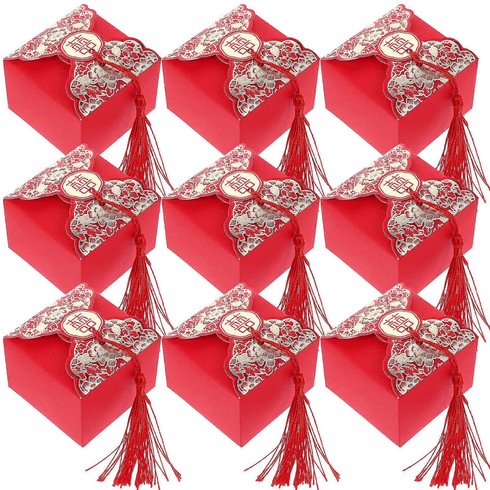 Candy Storage Case Red Paper Gift Wedding Gift Box for Storage 100Pcs