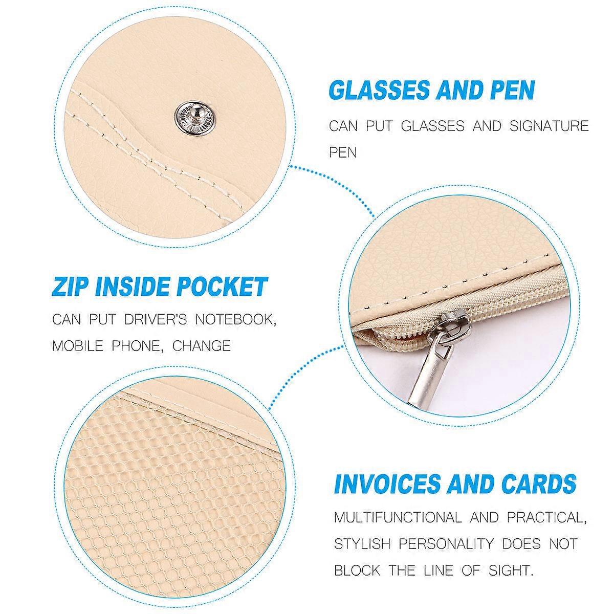 Sun Visor Storage Bag Car Accessory for Storage Use PU