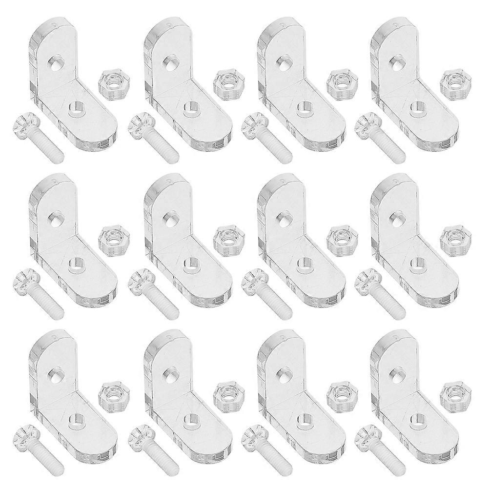 Clear Acrylic Corner Braces for Display Cabinet Assembly Transparent 15Pcs