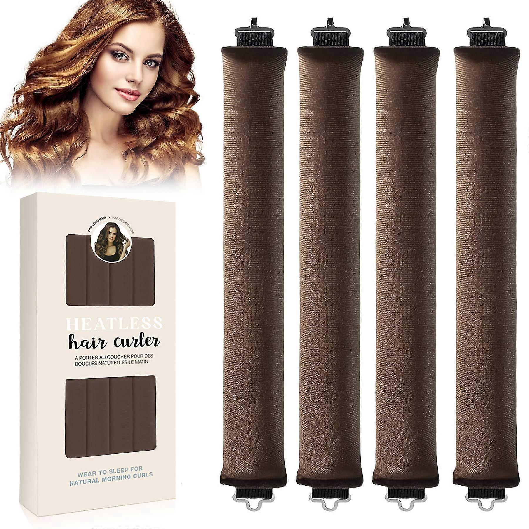 2in1 Heatless Hair Curlers Set with Soft Satin Velvet for Overnight Natural Curls and Volume