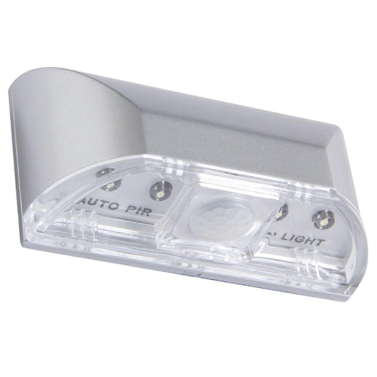 LED Keyhole Motion Sensor Light Battery Operated PIR Infrared Detection Auto Door Lock Lamp Silver