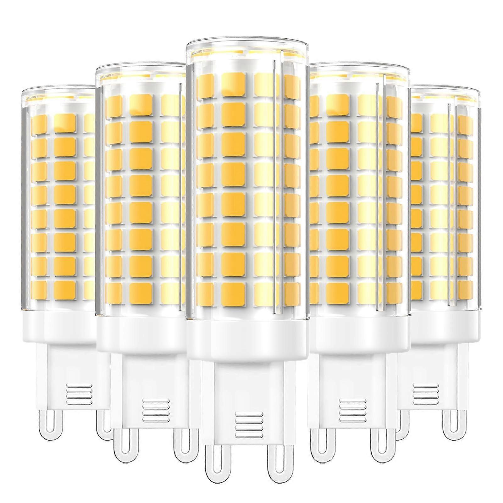 G9 LED Light Bulbs 7W Dimmable Warm White 75W Halogen Equivalent for Chandelier Ceiling Wall 5 Pack