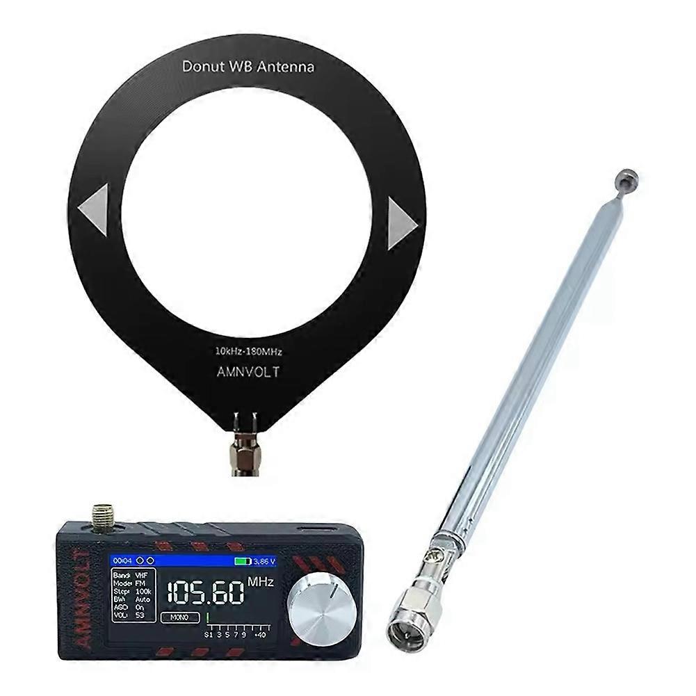 AMNVOLT SI4732 ESP-32-S3 Radio Receiver 0.5-108mhz LSB USB AM FM HF SW MW VHF Radio with Antenna DSP Radio 1.9Inch FM/AM Radio C