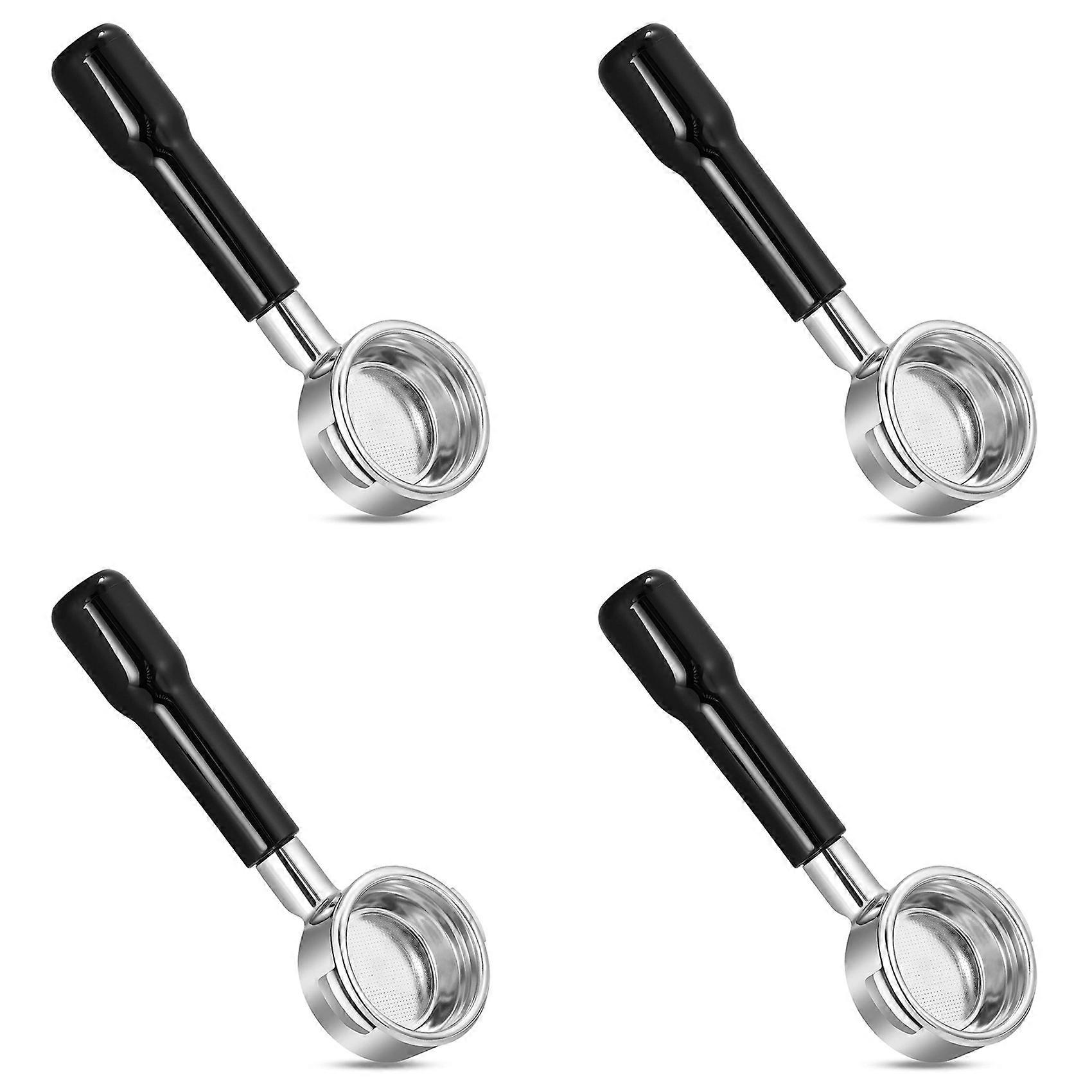 4pcs 58mm Bottomless Portafilter 2 Ear Espresso Portafilter with Filter Basket for E61 Rocket, Faema