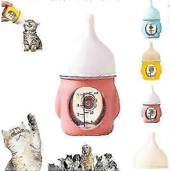 Auslaufsichere, quetschbare Babyflasche für Kätzchen, Silikon-Babyflaschen-Set, Babyflasche für Welpen und Kätzchen, mit Erstickungsschutz F20mlpink szsh02