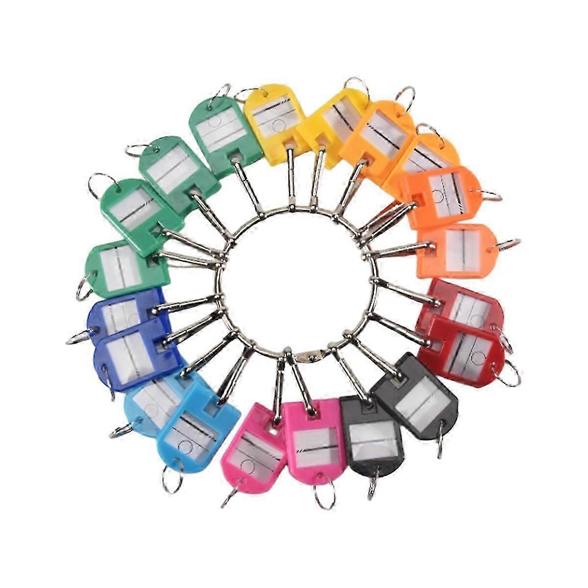 Portable Metal Ring Key Organizer with 20 Spring Hooks & Key Tags