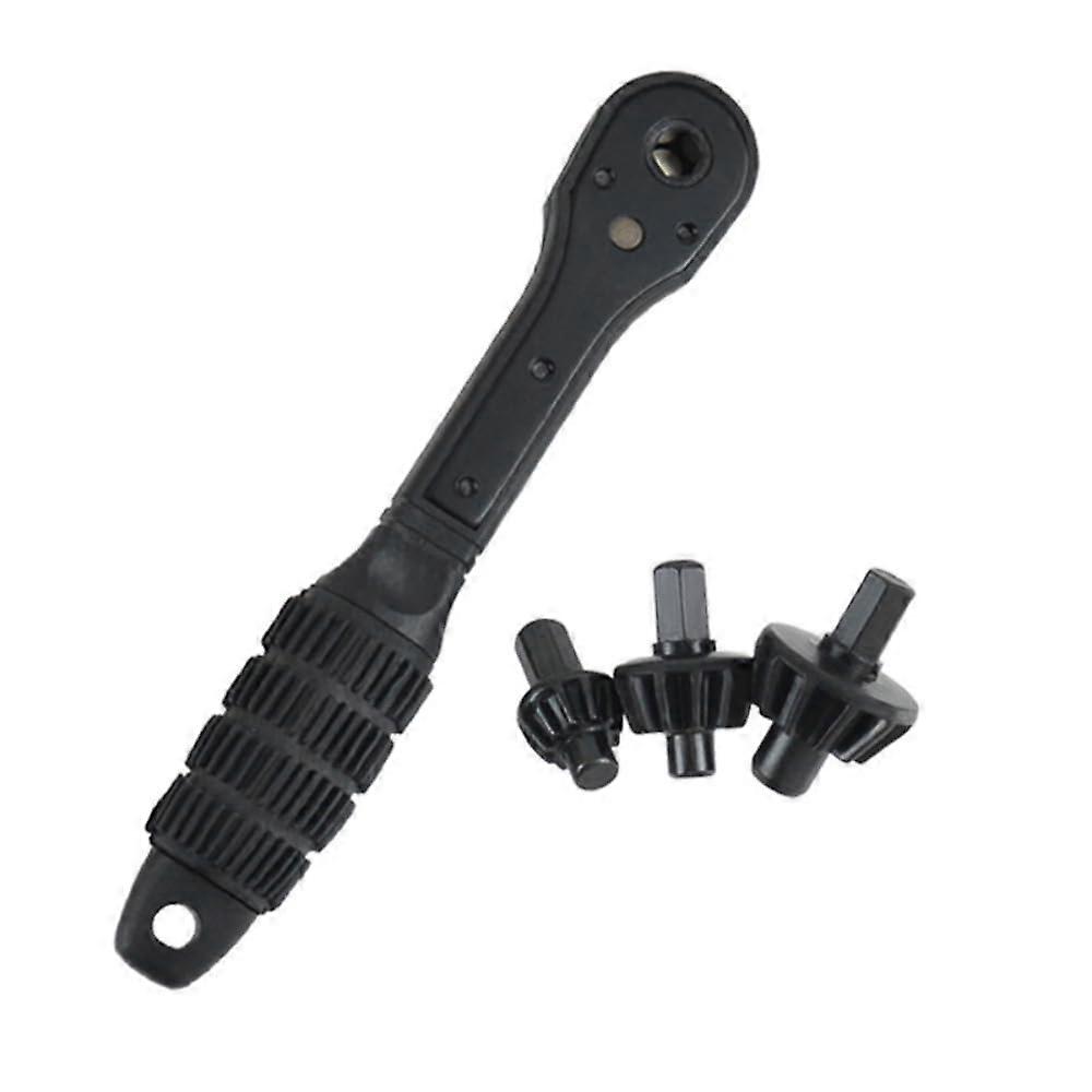 Universal Ratchet Drill Chuck Key with 3 QuickChange Heads, MultiSize Compatible AntiSlip Grip for Electric Power Tools