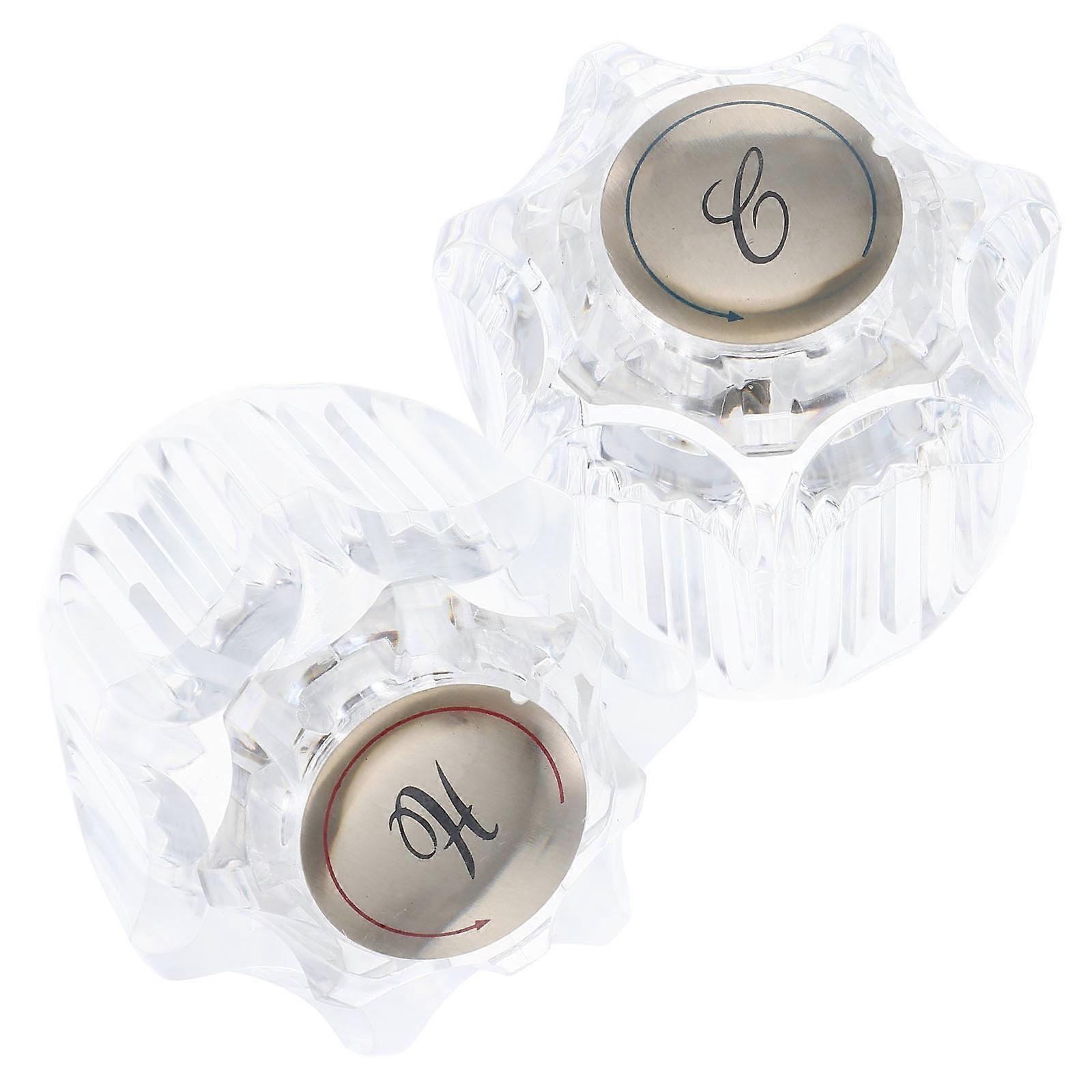 Transparent Plastic Universal Faucet Handle 2Pcs for Shower and Bathtub Replacement