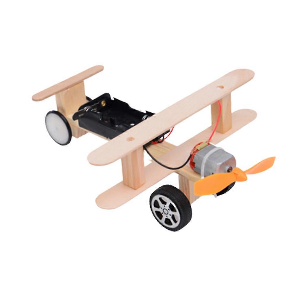 Diy Assembled Airplane Toy Model Educational -on Puzzle Without Battery Multi-Colored 1Set