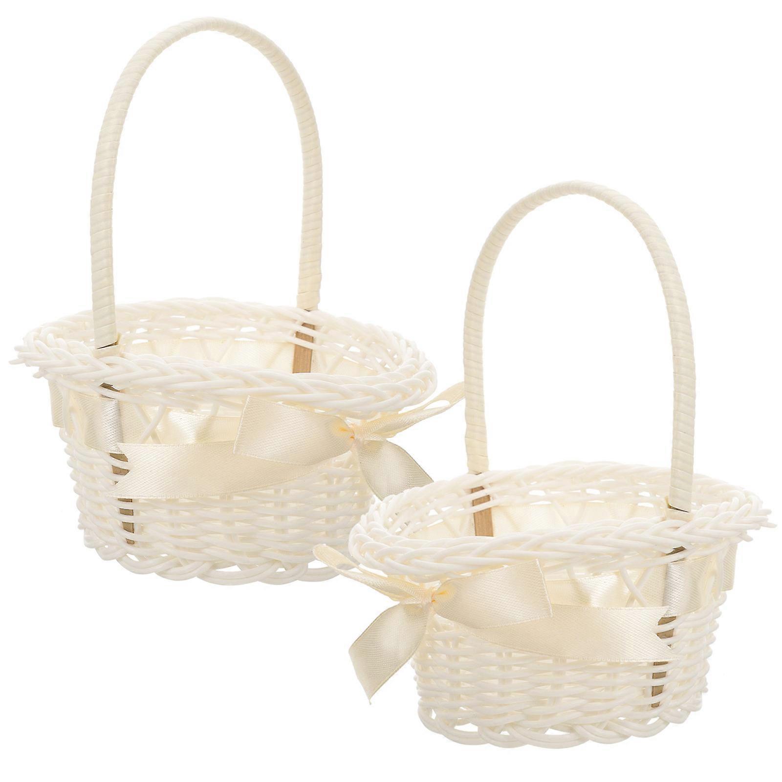 Gift Basket Flower Basket with Handle for Storage Use 2Pcs