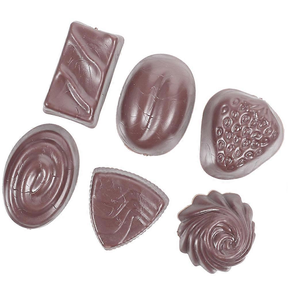 Chocolate Model PVC Simulated Chocolate for Decoration 6Pcs Pack