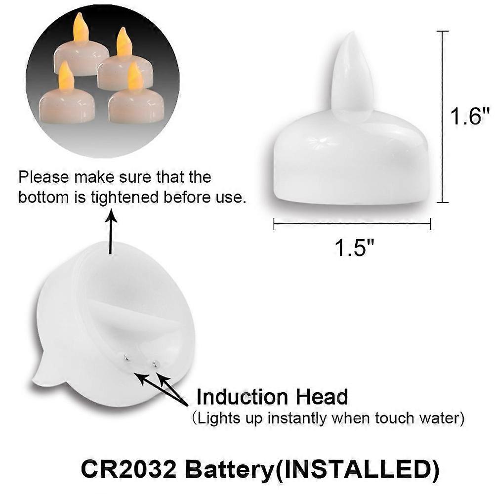 LED Floating Candle Lamp Waterproof Candle Light for Lighting 12Pcs