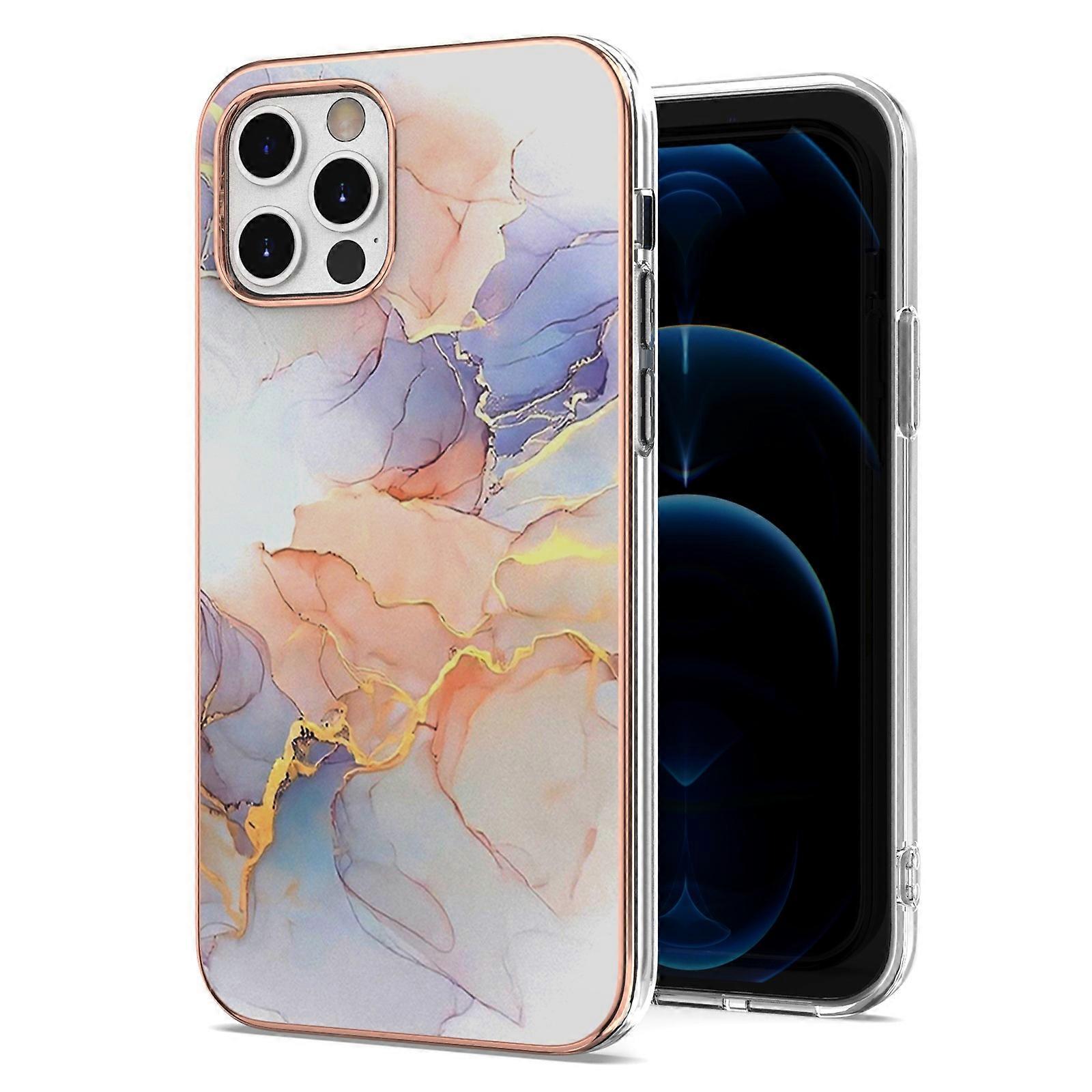 For iPhone 12/12 Pro TPU Cases IMD Pattern Electroplating Soft Phone Back Cover