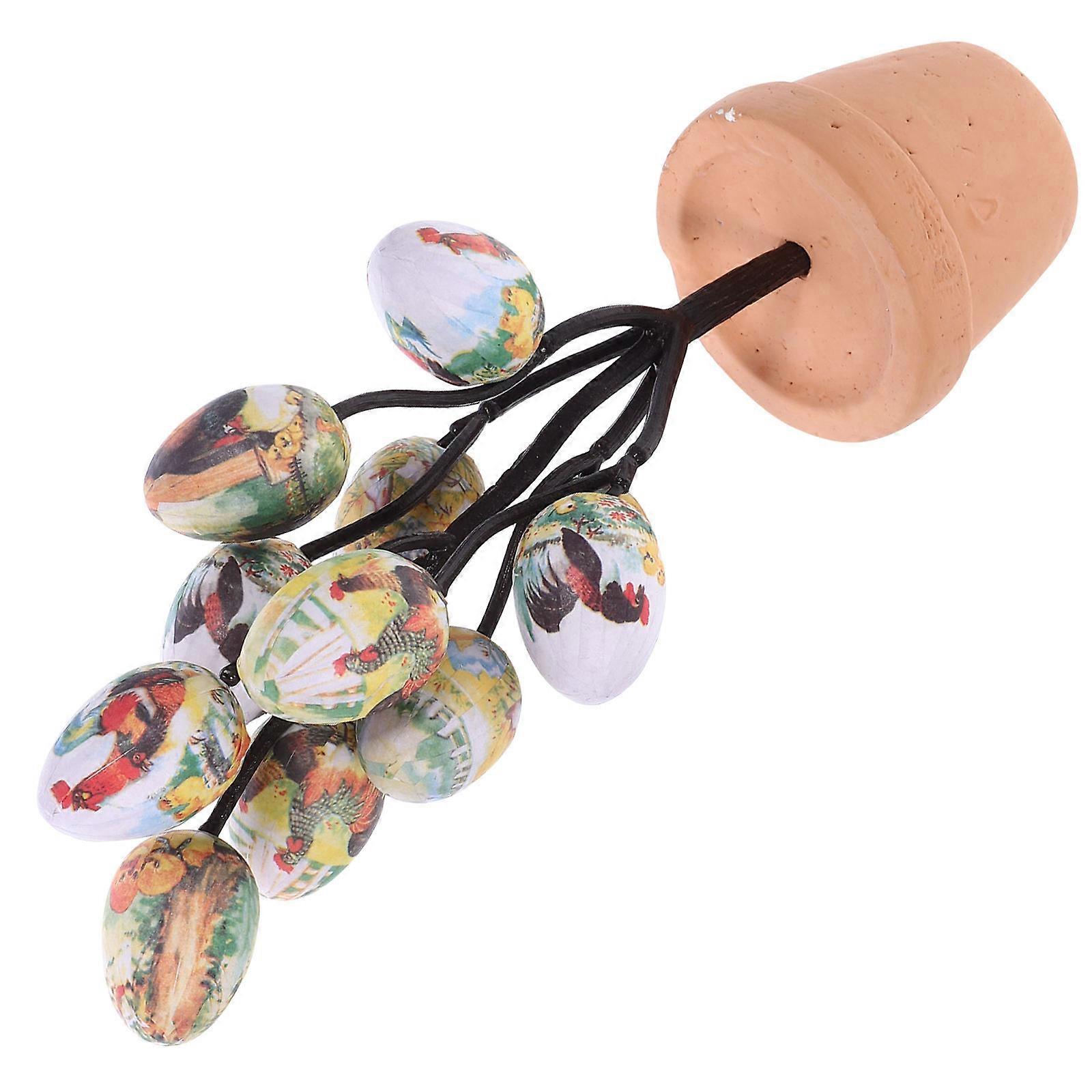 Easter Table Decoration Egg Bonsai Ornament for 2Pcs Decor