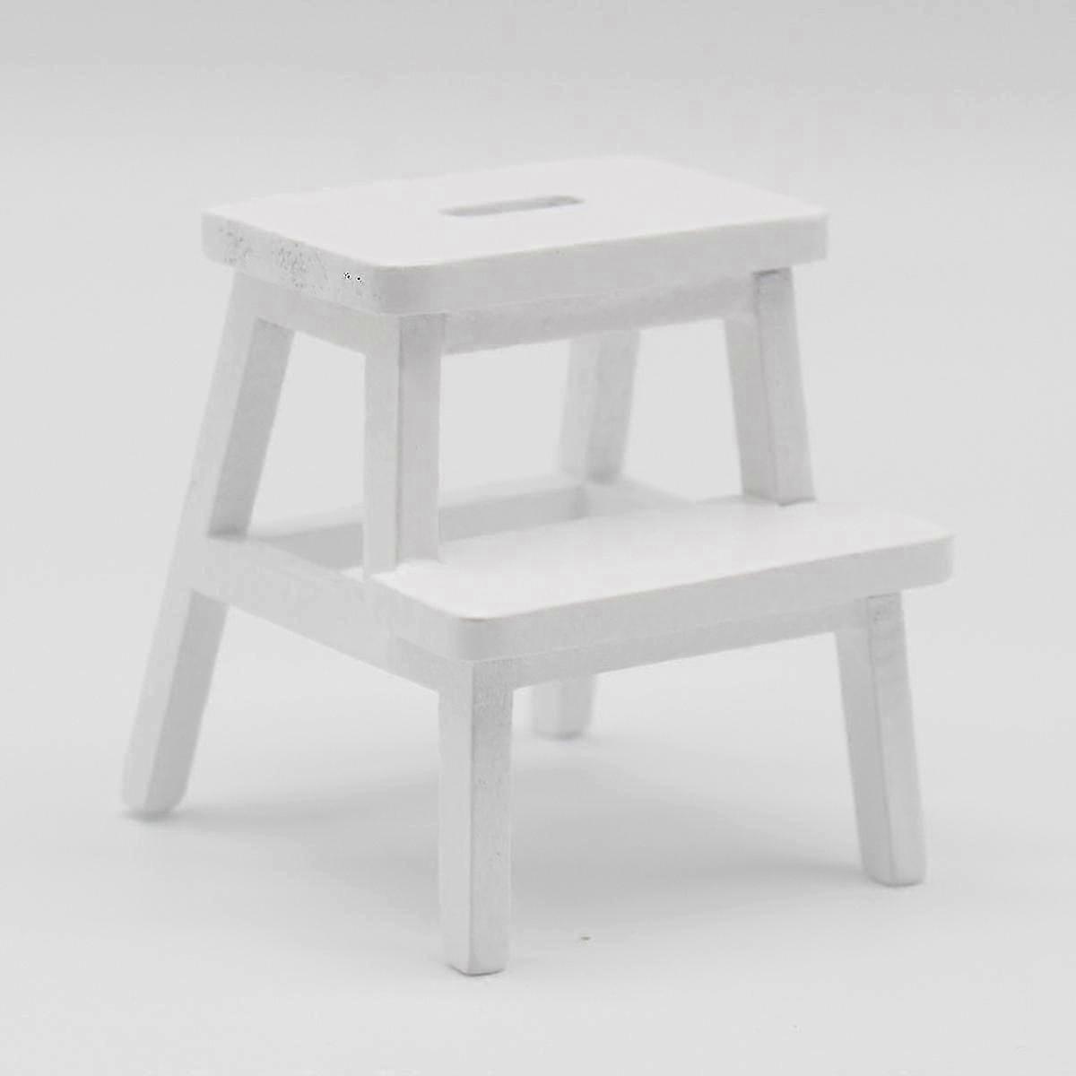 Small step stool for home - Compact wooden stool with double-layer design