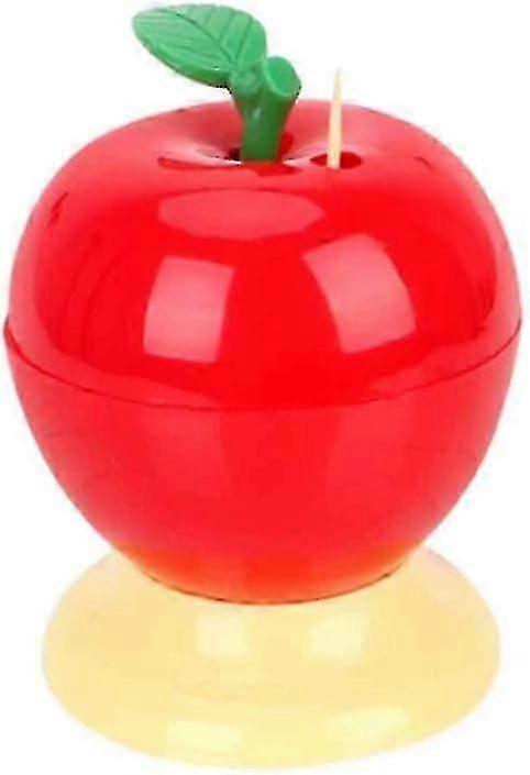 2025 Apple-shaped press plastic toothpick box red - FFY