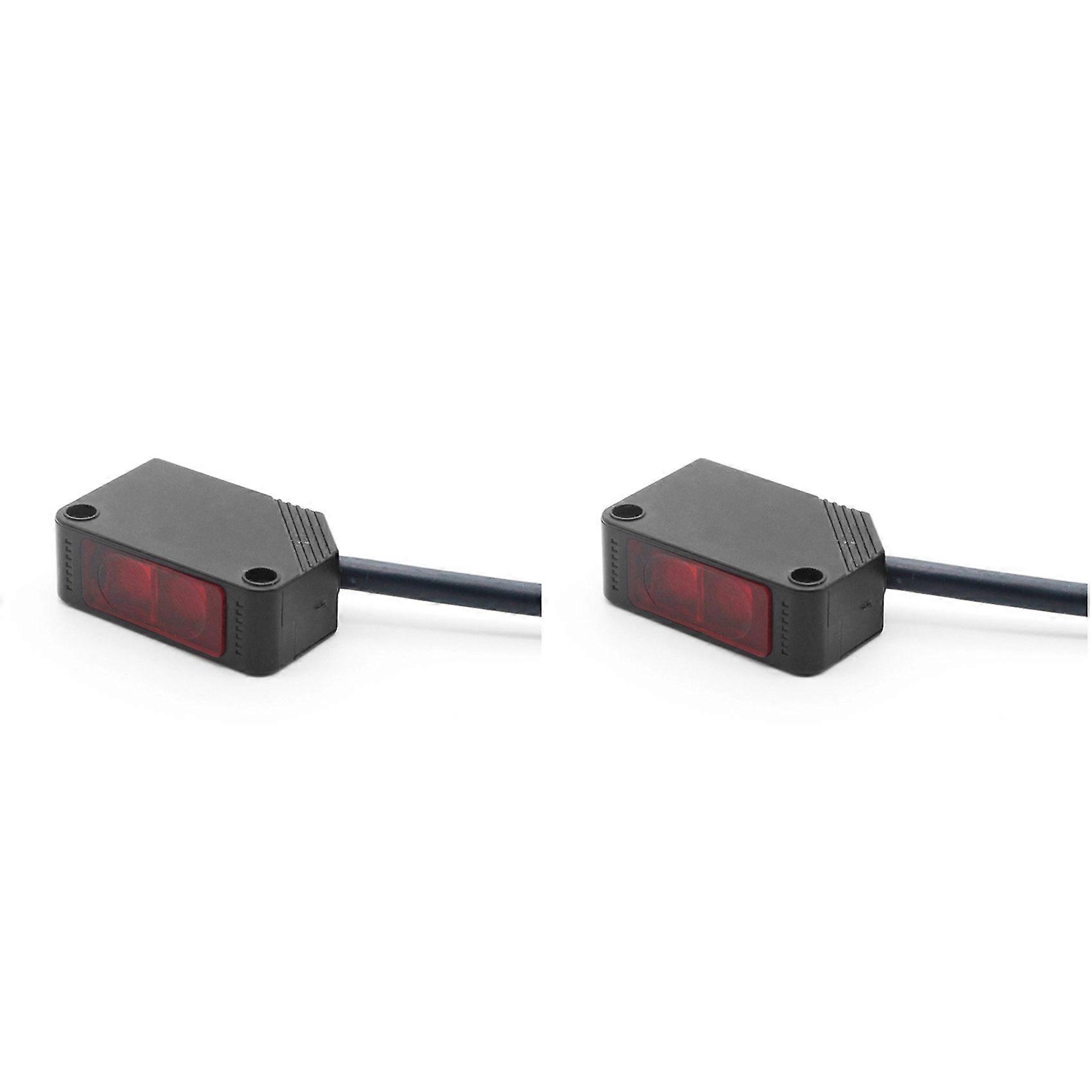 2X E3Z-R61 NPN Photoelectric Beam Sensor with Bracket Mirror Reflection Photoelectric Switch Sensor 2m Range
