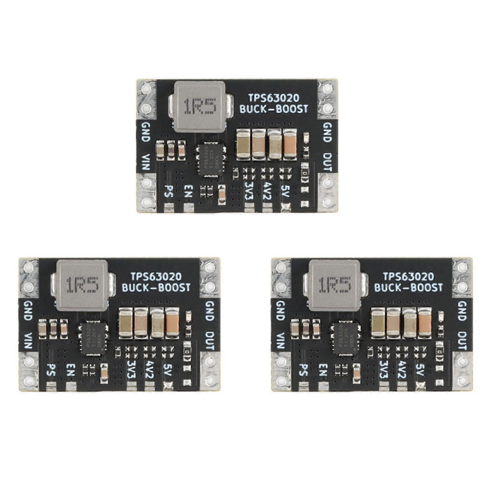 3X TPS63020 DCDC Buck Boost Converter 5V Low Ripple Lithium Battery USB Power Module