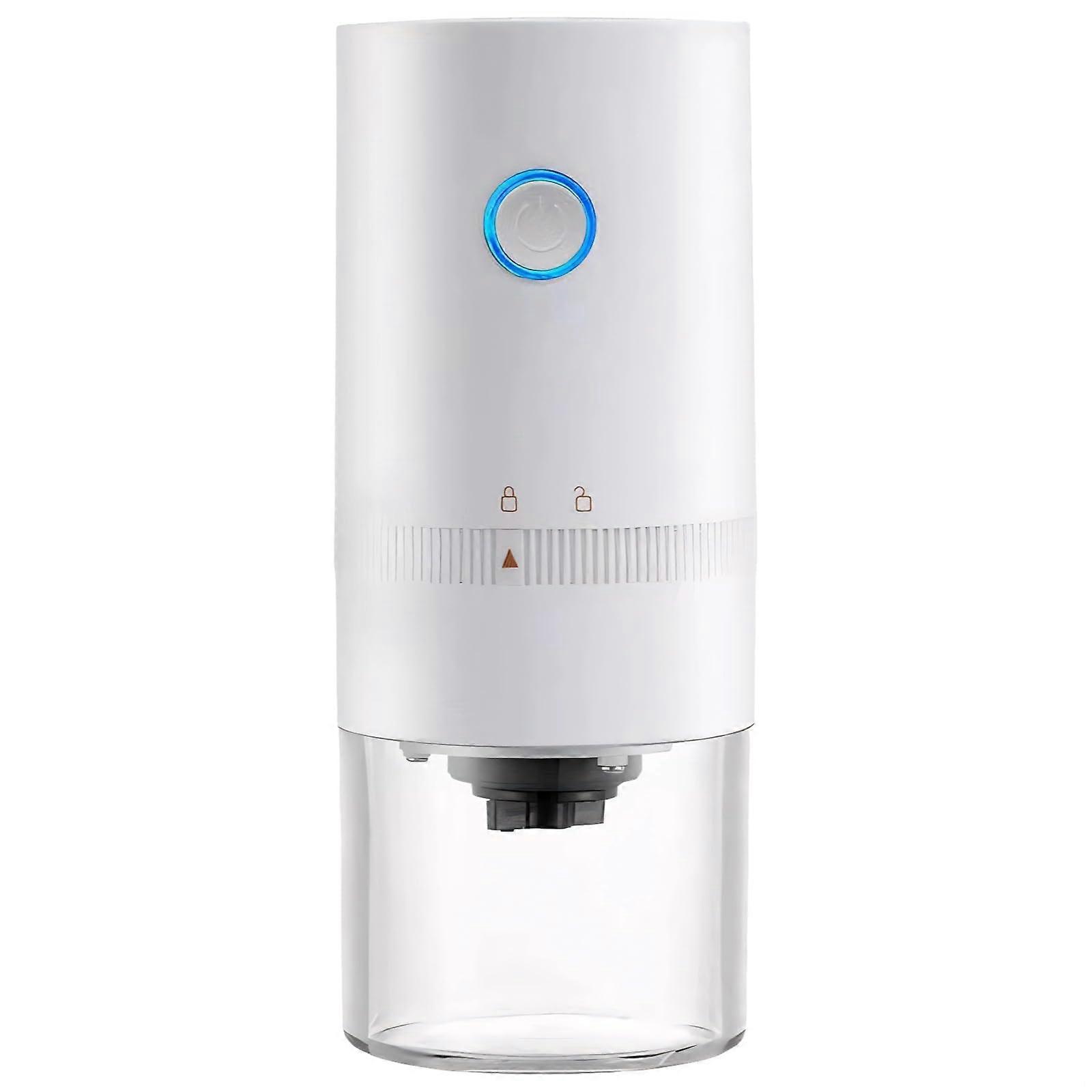 Electric Coffee Grinder with Adjustable Ceramic Burr, USB Rechargeable Battery, Compact Travel Size