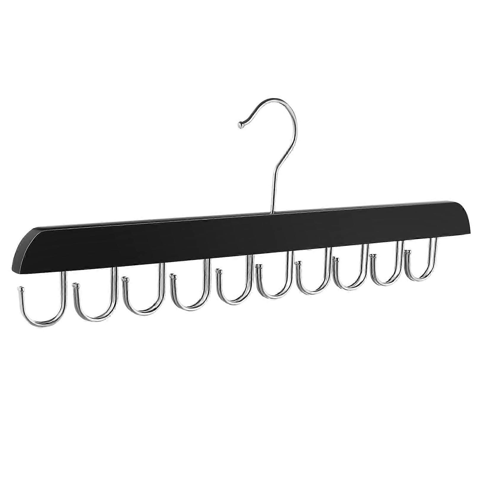 Solid Wood Closet Accessories Organizer with MultiHook Hanger for Belts Ties and Clothes