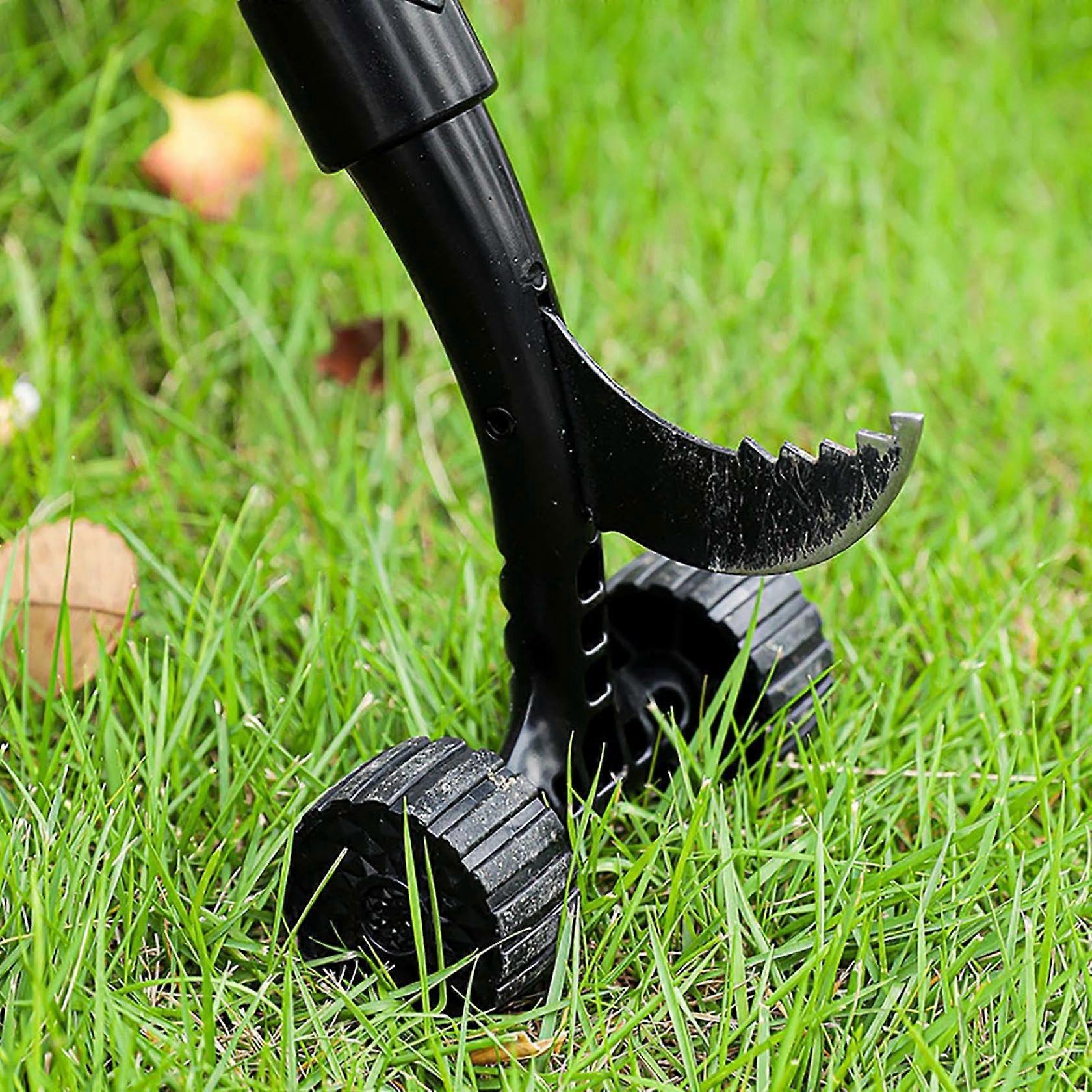 Garden Weed Puller with Wheels, Ergonomic StandUp Weeding Tool for Cracks and DeepRoot Removal