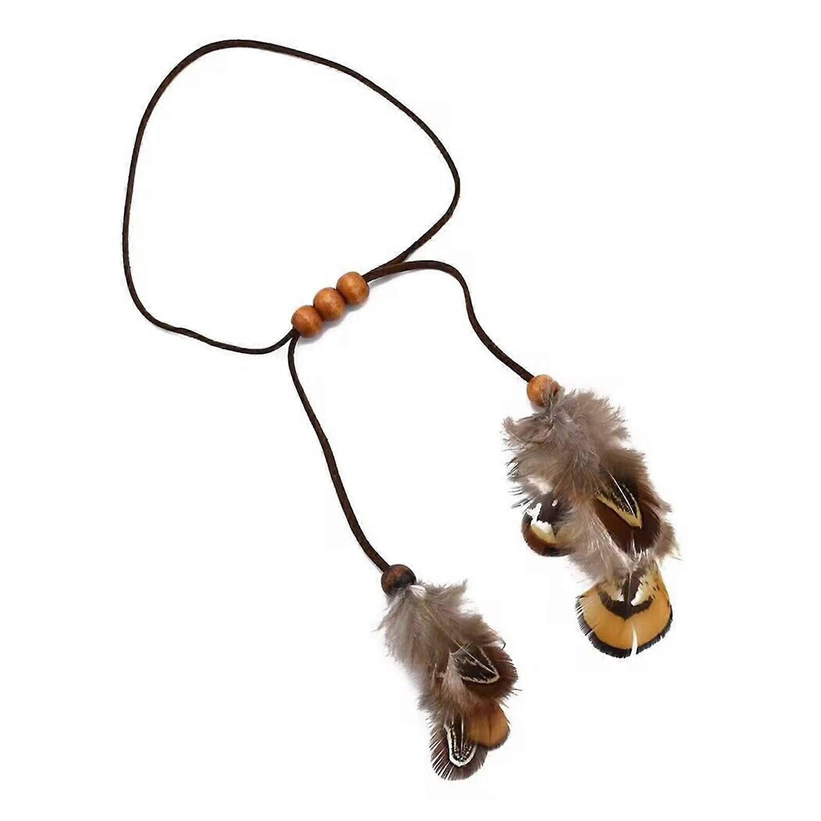 Handmade Leather Feather Arm Cuff Adjustable Tribal Armlet with Elegant Feather Accent