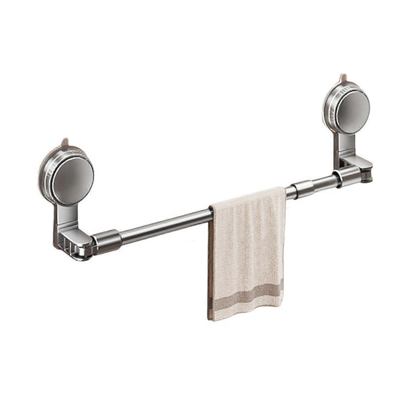 Adjustable Suction Cup Towel Rack, Extendable Wall Mounted Towel Holder for Bathroom or Kitchen