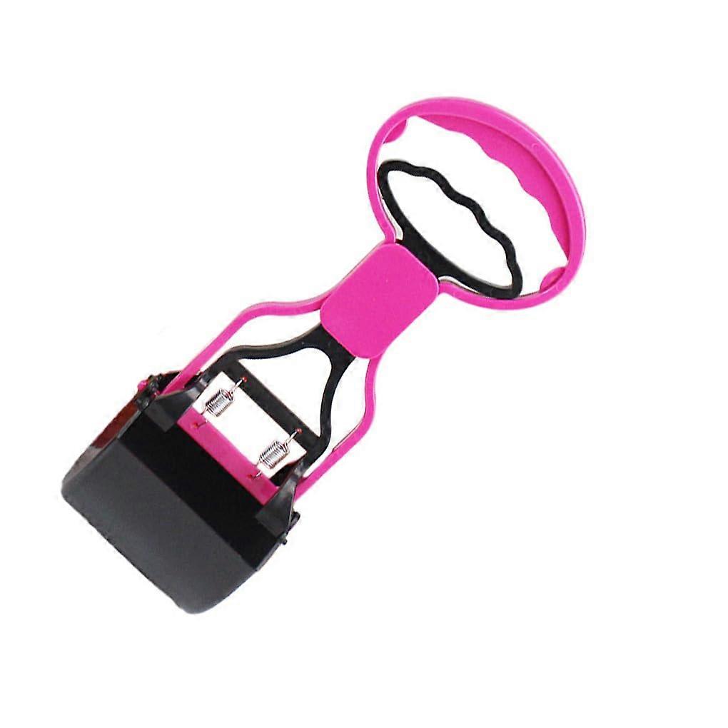 Dog Pooper Scooper with Long Handle, Foldable Durable Plastic Pet Waste Scooper, Pink