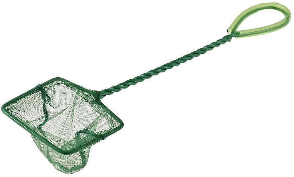 Aquarium Fish Net 8cm Width Plastic Coated Handle Goldfish Shrimp Landing Net Durable Zigzag