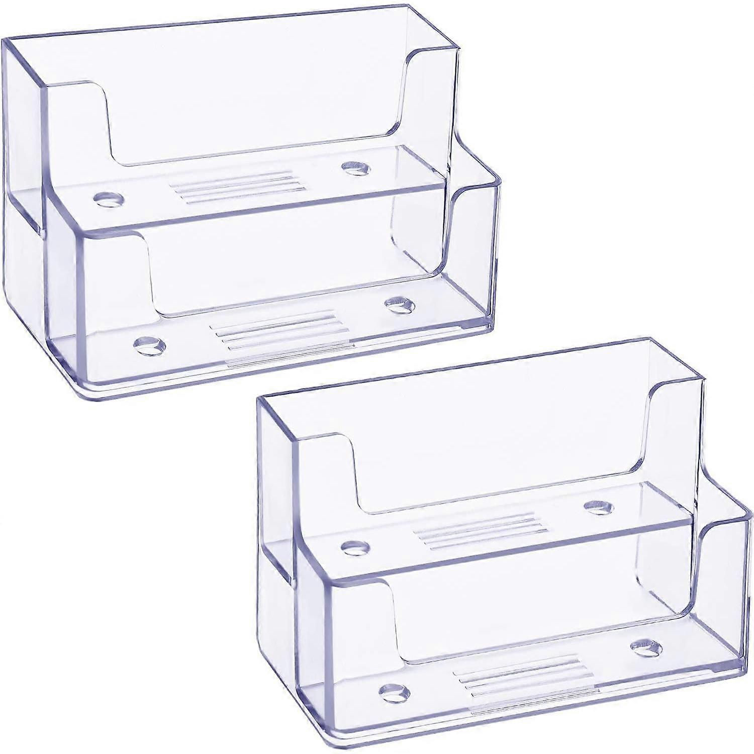 2-Tier Clear Plastic Business Card Holder