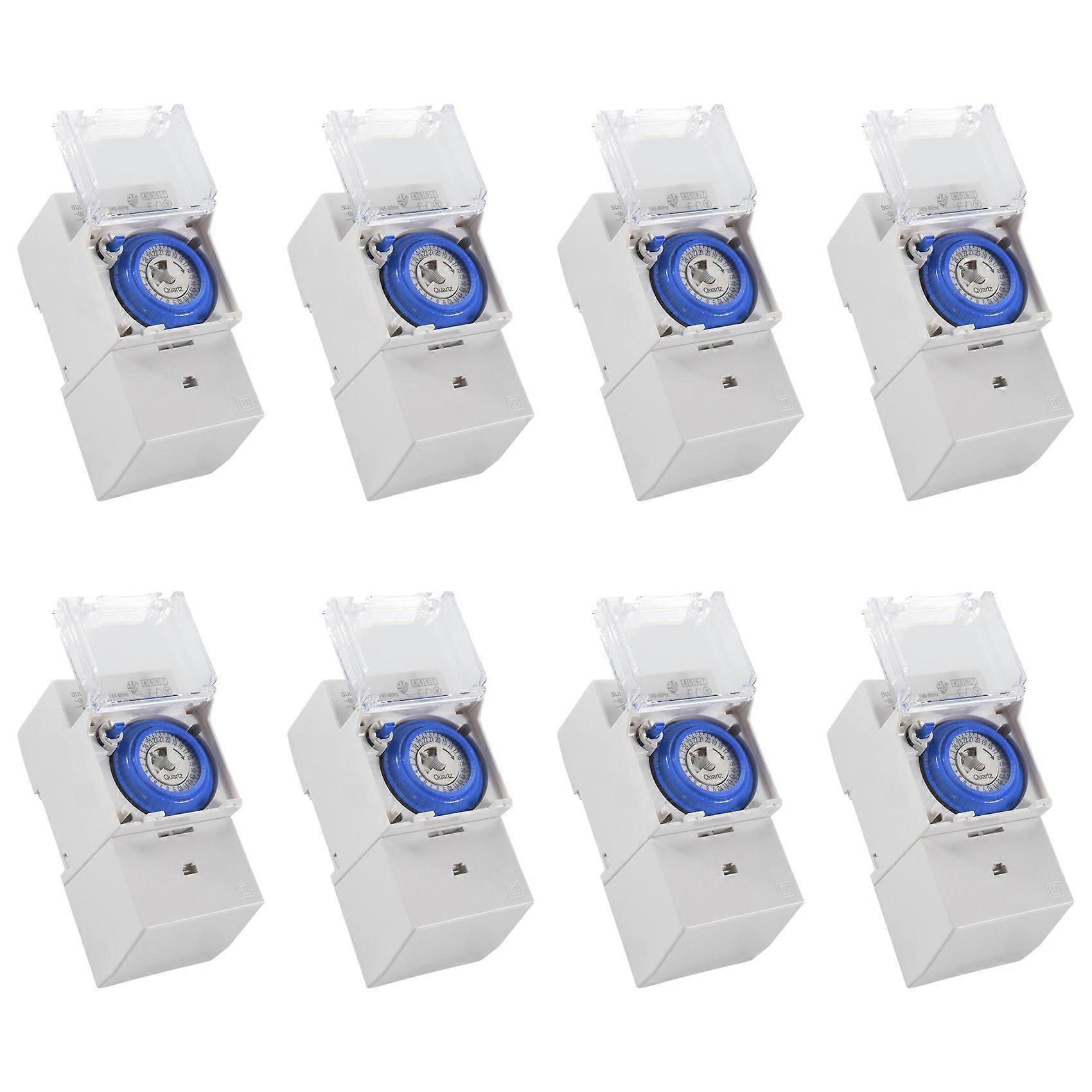 8X SUL181H Mechanical Timer 24 Hours Time Switch Relay Electrical Programmable Timer 24 Hour Din Rail Timer Switch