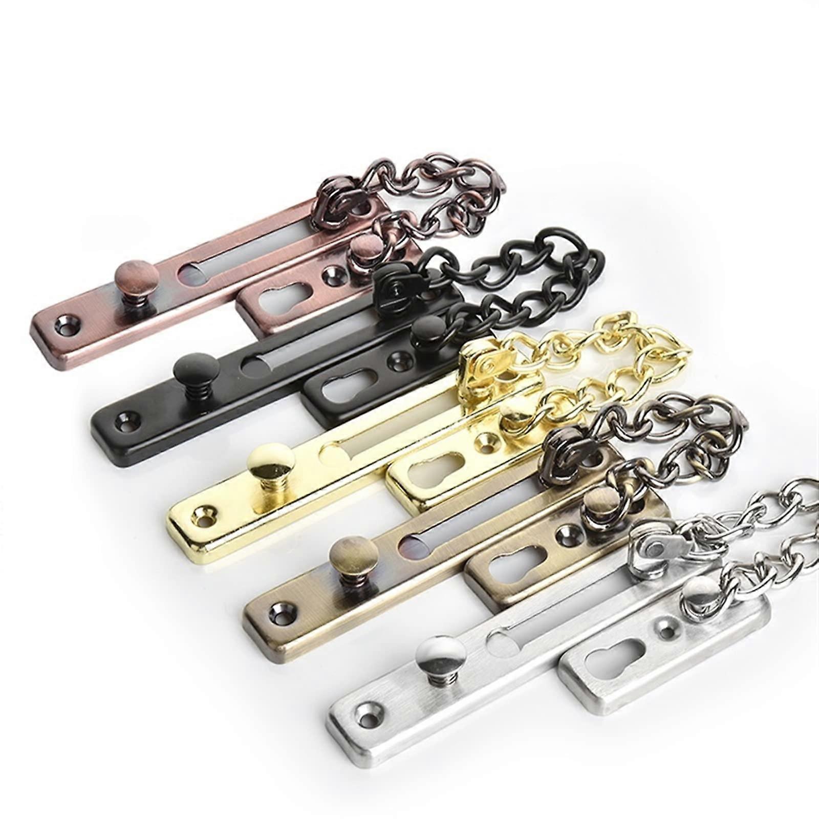 304 Stainless Steel Door Chain Lock, Nail Silver AntiTheft Latch for Enhanced Security