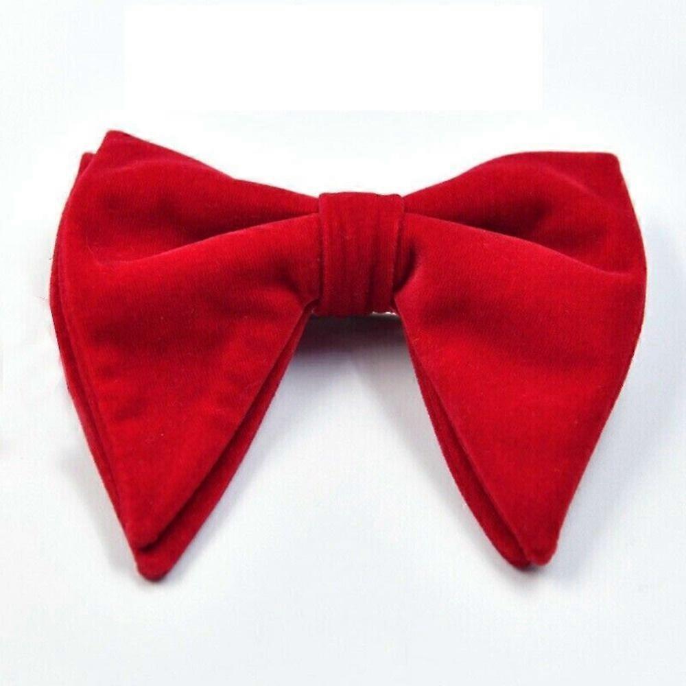 Men's Oversized Bow Tie Solid Velvet Bow Tie Wedding Party Tuxedo Adjustable
