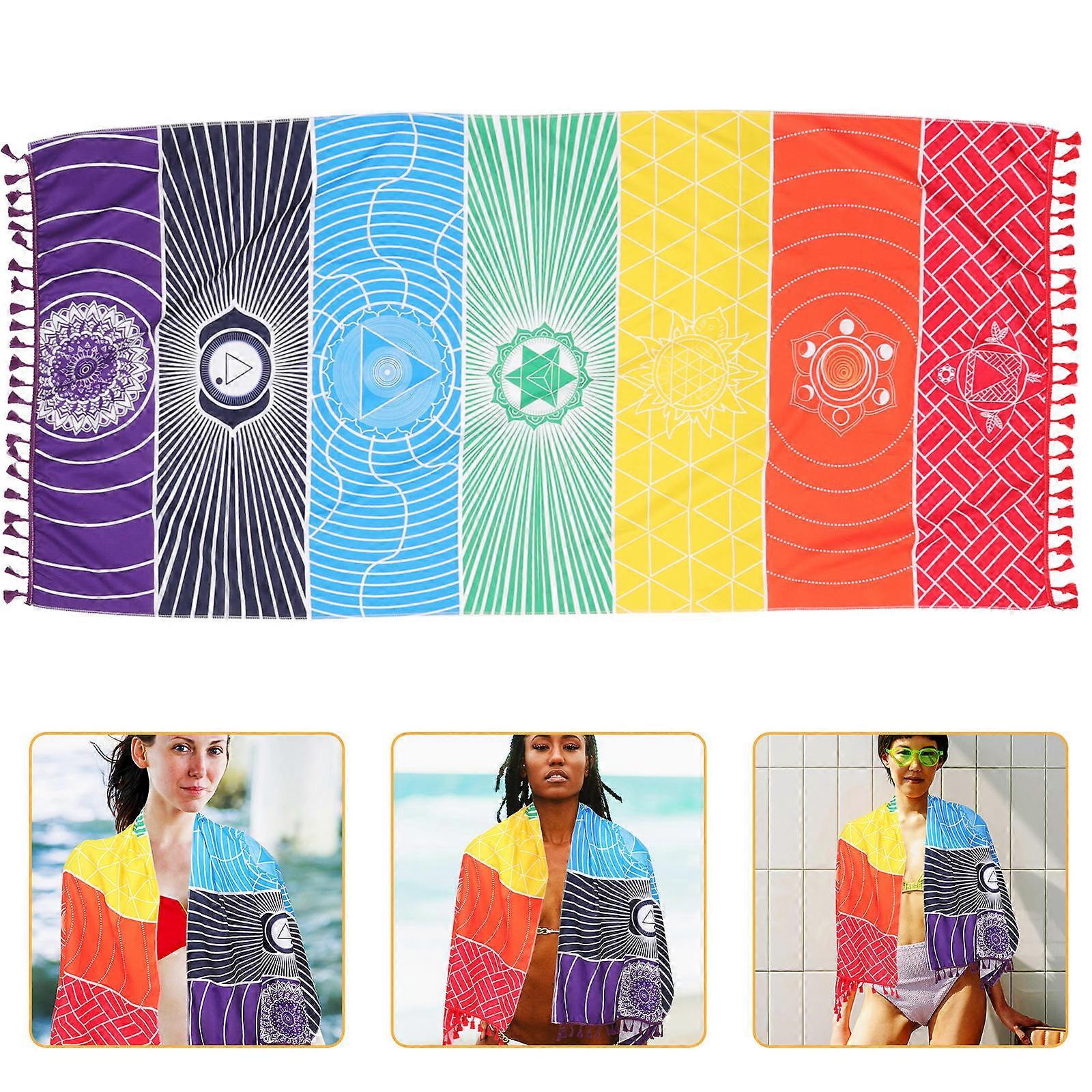Rainbow Beach Towel Square Beach Mat Convenient for Picnic