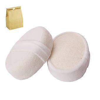 2 Pack Loofah Bath Sponge Set, DualSided Exfoliating Shower Towel with Cotton Surface, QuickDrying