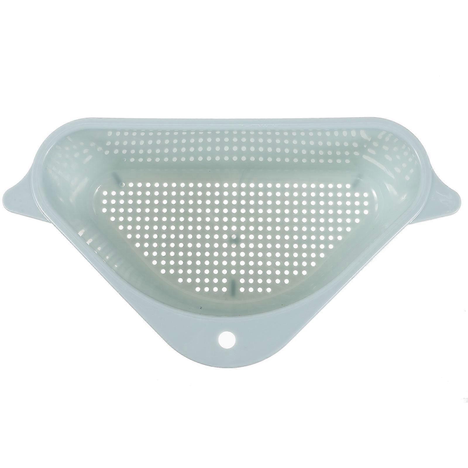 Kitchen Sink Drain Rack Triangular Plastic Storage Basket for Kitchen Use Blue 26.00X14.00X10.00CM Draining 1Pack