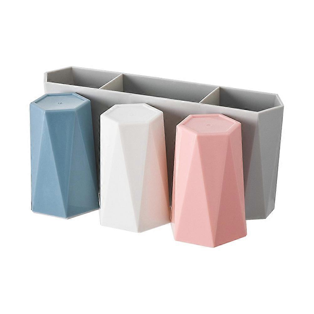 Toothbrush Toothpaste Rack Wall Mount Storage for Bathroom 2Sets