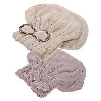 Comfortable Bathing Hats Hair Drying Towels for Home Use 2Pcs