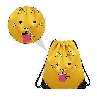 Gelber Schülerrucksack zur Aufbewahrung, 2er-Pack, Kordelzugrucksack, Kinder