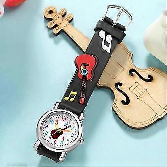 Barnklocka med gitarrmönster och bekvämt armband för barnarmband