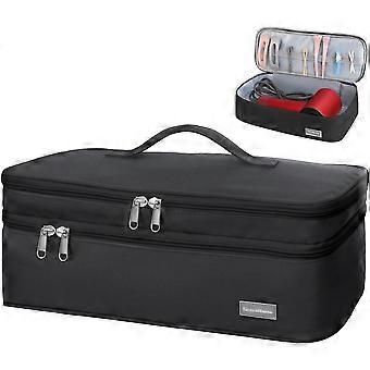 Portable Hair Tool Storage Organizer Bag, Double-Layer Travel Bag for One-Step Hair Dryer, Volumizer Hot Air Brush & Attachments, Bag Only, Quilted Be