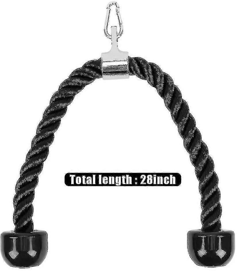 Universal Tricep Rope Pull Down - 28 polegadas corda de nylon para serviço pesado, fácil de segurar antiderrapante