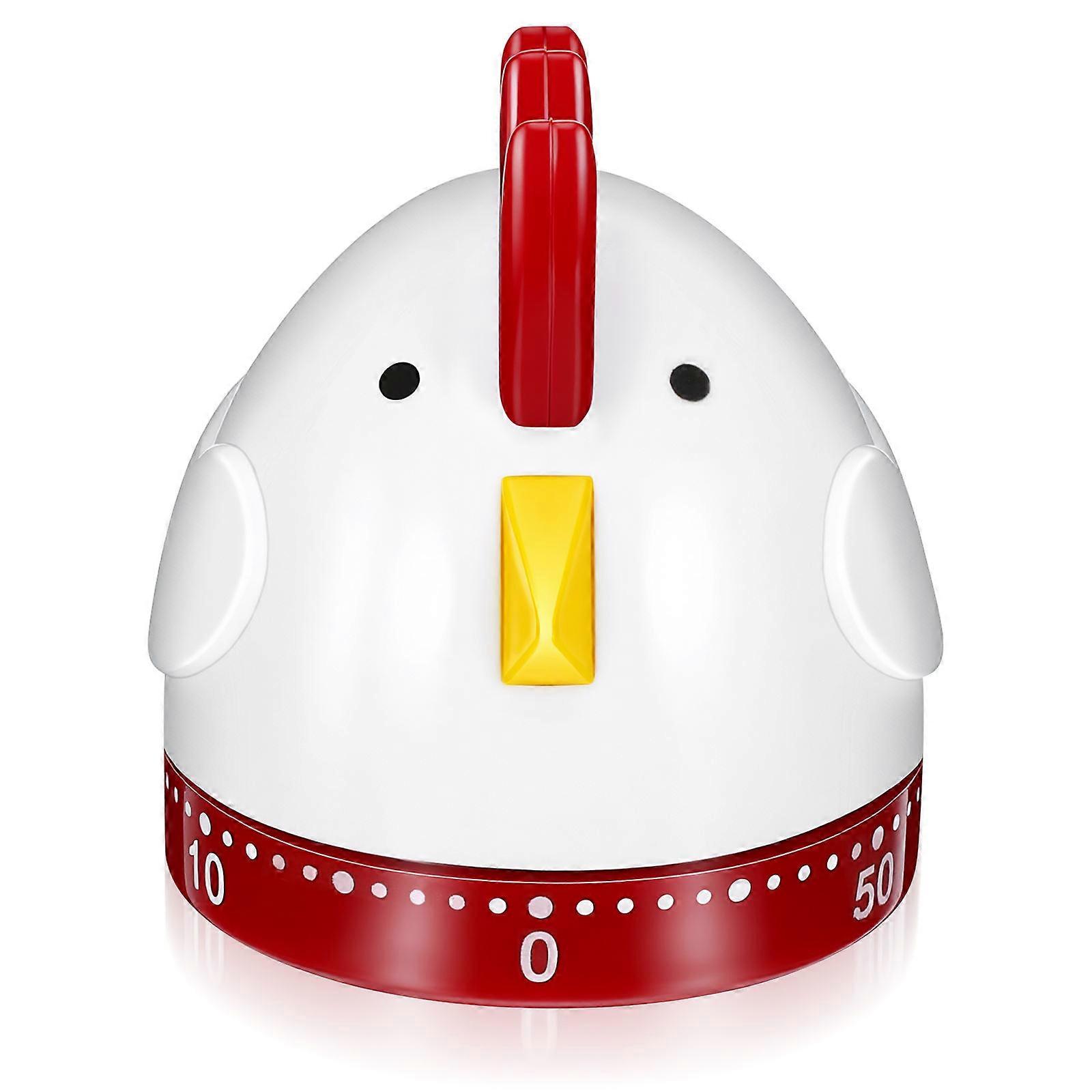 1Pc Cartoon Rooster Timer Home Mechanical Timer Kitchen Time Reminder (White)