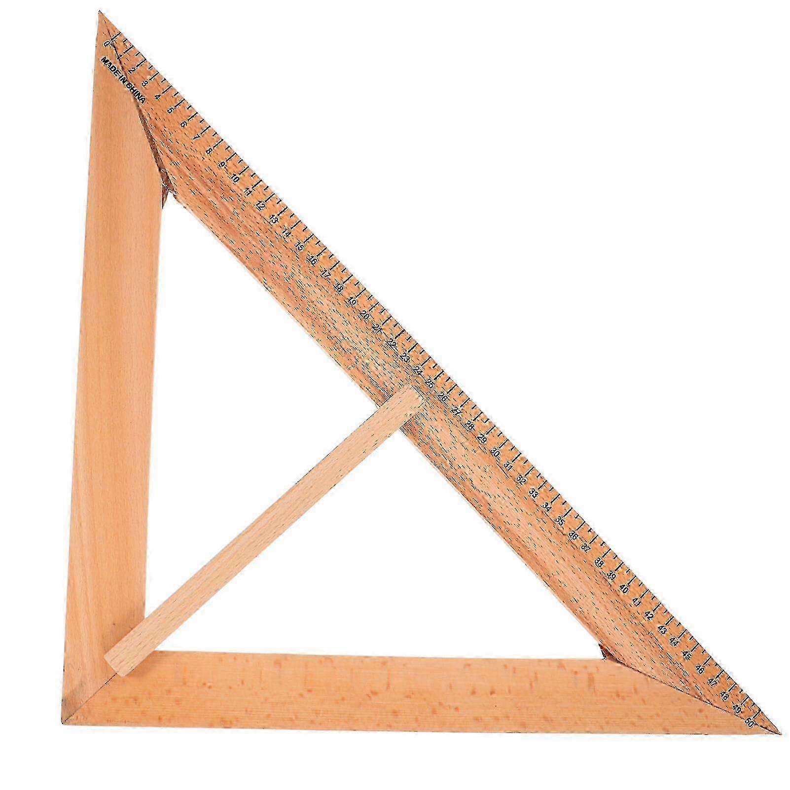 Wooden Triangle Ruler Protractor for Geometry Drawing