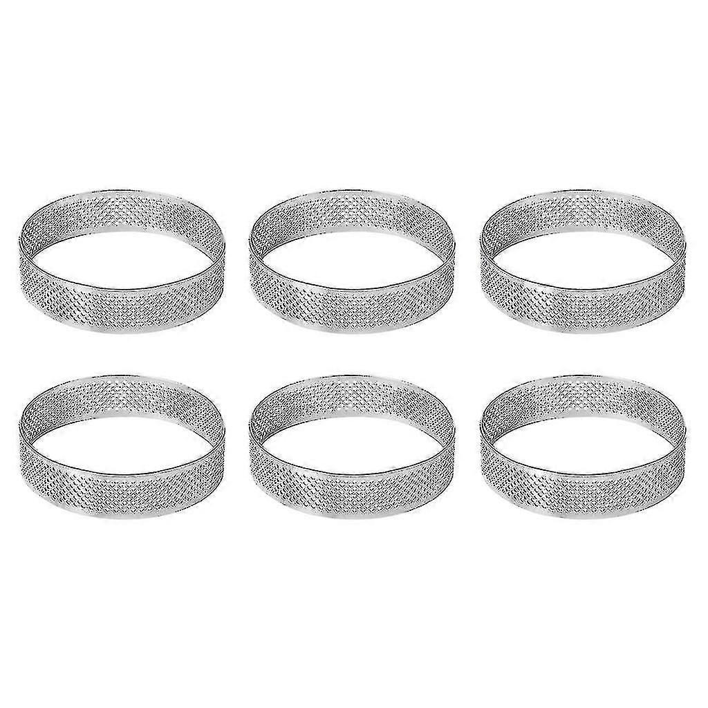 6pcs/set Multifunction Kitchen Stainless Steel Tart Cake Ring Mold