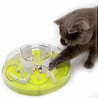Cat Puzzle Feeder Maze Toy Interactive Slow Feeding Green